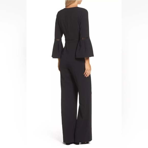ELIZA J Bell Sleeve Wide Leg JUMPSUIT SIZE 2, BLACK from NORDSTROM - Picture 3 of 16